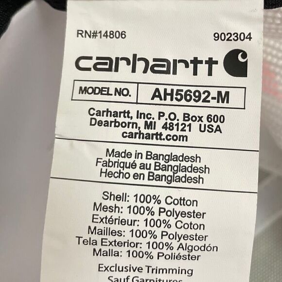 Carhartt 105692 Mesh-Back Logo Graphic Black White Cap Mens size One Size - Picture 6 of 7